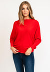 Kate & Pippa One Size Batwing Sleeve Pullover, Red