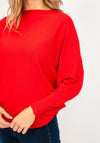 Kate & Pippa One Size Batwing Sleeve Pullover, Red