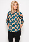 Kate & Pippa Spot Print Half Zip Top, Green