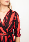Kate & Pippa Positano Print Midi Dress, Black & Red