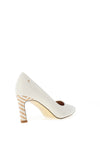 Kate Appleby Bamburgh Shimmer Spot Print Heeled Shoe, Snow Zig