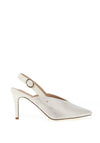 Kate Appleby Moonwise Shimmer Lattice Print Heeled Shoe, White Haze