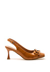 Kate Appleby Fylde Patent Chain Heeled Shoes, Fudge Brown