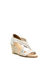 Kate Appleby Lerwick Wedged Sandals, Silver and Cream