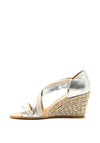 Kate Appleby Lerwick Wedged Sandals, Silver and Cream