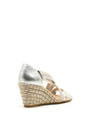 Kate Appleby Lerwick Wedged Sandals, Silver and Cream
