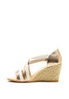 Kate Appleby Lerwick Wedged Sandals, Gold and Cream