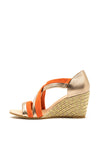 Kate Appleby Lerwick Wedged Sandals, Gold & Coral