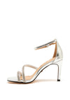 Una Healy Xanadu Diamante Strap Heeled Sandals, Silver