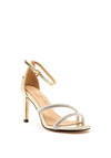 Una Healy Xanadu Diamante Strap Heeled Sandals, Gold