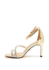 Una Healy Xanadu Diamante Strap Heeled Sandals, Gold