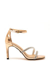 Una Healy Xanadu Diamante Strap Heeled Sandals, Rose Gold