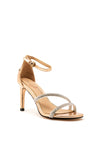 Una Healy Xanadu Diamante Strap Heeled Sandals, Rose Gold