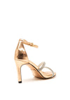 Una Healy Xanadu Diamante Strap Heeled Sandals, Rose Gold