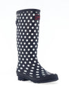 Kate Appleby Rainy High Polka Dot Wellies, Navy