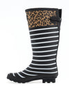 Kate Appleby Rainy High Striped Wellies, Black