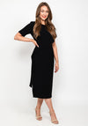 Kate Cooper Draped Shoulder Midi Dress, Black