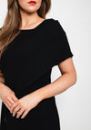 Kate Cooper Draped Shoulder Midi Dress, Black