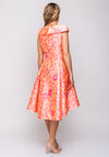 Kate Cooper Floral Flared Dip Hem Dress, Orange