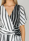 Kate Cooper Striped Crepe Top, White & Black
