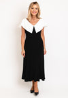 Kate Cooper Button Back Midi Dress, Black & White