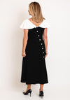 Kate Cooper Button Back Midi Dress, Black & White