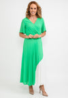 Kate Cooper Pleated Contrast Panel Dress, Green