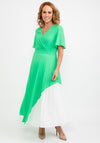 Kate Cooper Pleated Contrast Panel Dress, Green