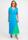 Kate Cooper Pleated Contrast Panel Dress, Blue
