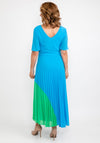 Kate Cooper Pleated Contrast Panel Dress, Blue