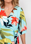 Kate Cooper Floral Faux Wrap Dress, Turquoise Multi