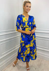 Kate & Pippa Boho Panel End Printed Midi Dress, Blue & Yellow