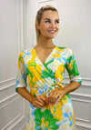 Kate & Pippa Boho Panel End Printed Midi Dress, Yellow & Green