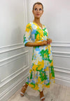 Kate & Pippa Boho Panel End Printed Midi Dress, Yellow & Green