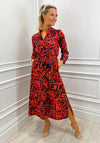 Kate & Pippa Capri Shirt Midi Dress, Orange & Navy