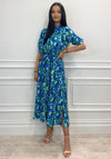 Kate & Pippa Capri Swirl & Dot Print Midi Dress, Green & Blue