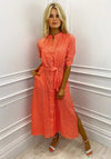 Kate & Pippa Capri Geometric Dot Print Midi Dress, Orange