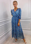 Kate & Pippa Modena Zip Zag Print Maxi Dress, Blue Multi