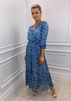 Kate & Pippa Modena Zip Zag Print Maxi Dress, Blue Multi