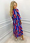 Kate & Pippa Positano Print Midi Dress, Royal Blue Multi