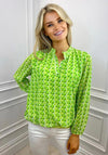 Kate & Pipa Bubble Print Top, Lime Green