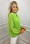 Kate & Pipa Bubble Print Top, Lime Green