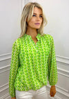 Kate & Pipa Bubble Print Top, Lime Green
