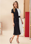 Kate Cooper Monochrome Swing Midi Dress, Black & White