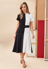Kate Cooper Monochrome Swing Midi Dress, Black & White