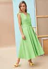 Kate Cooper Box Pleat Maxi Dress, Green
