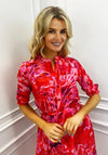 Kate & Pippa Capri Mandarin Neck Maxi Dress, Red & Pink