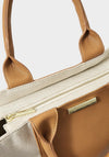 Katie Loxton Amalfi Large Canvas Tote Bag, Cream & Light Brown