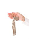 Katie Loxton Carrie Scarf Keyring Bag Charm, Taupe Spot