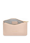 Katie Loxton Stylish Structured Pouch Live Laugh Love Clutch Bag, Nude Pink